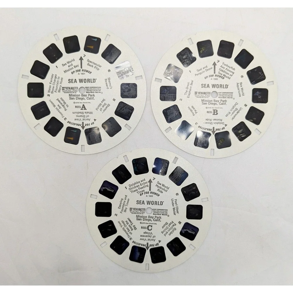 1976 GAF View-Master Sea World California 21 Stereo Pictures 3 Reel Pack